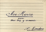 Portada de la partitura Ave María (ca. 1941)